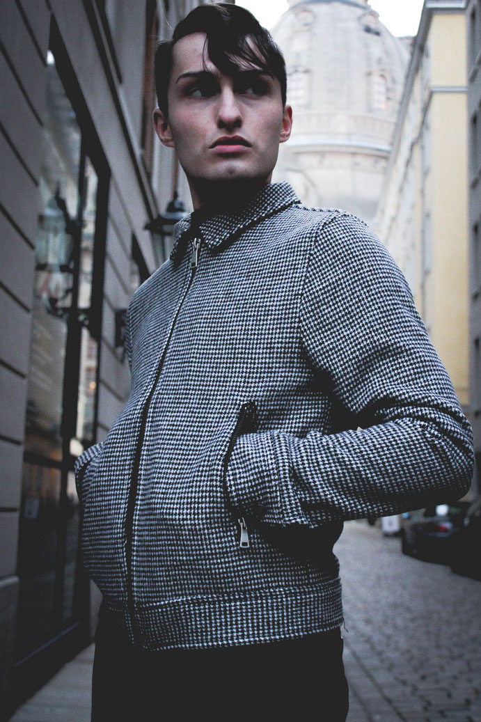 Pepita Muster Jacke im Chanel Look für Männer Fashion Blog Dresden 7
