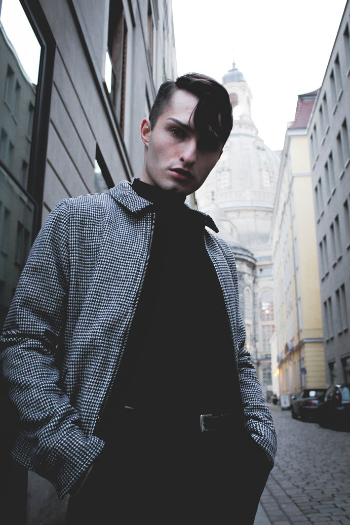 Pressereise durch Dresden für Blogger Mister Matthew graue Jacke für Männer