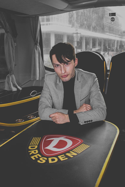 Pressereise durch Dresden für Blogger Mister Matthew im Spielerbus von Dynamo Dresden