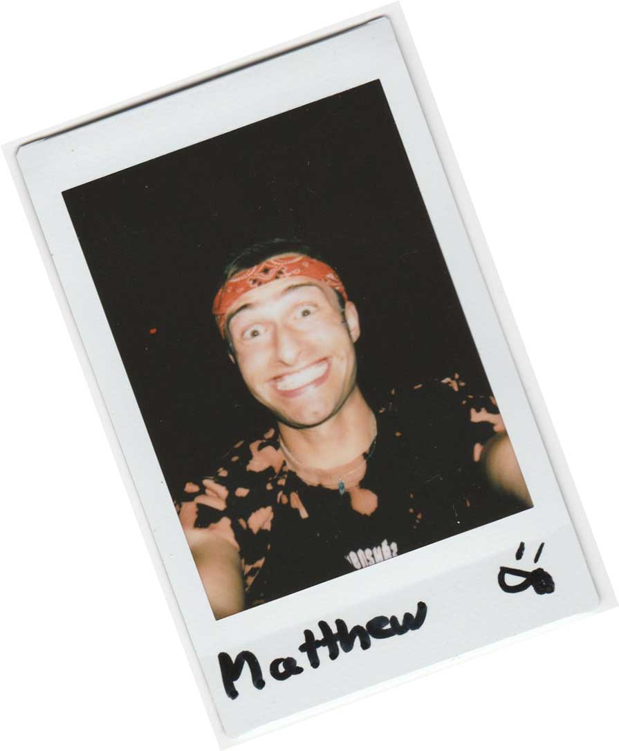Polaroid Selfie von Mister Matthew, auf dem Sonne Mond Sterne Festival.